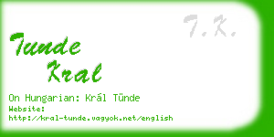 tunde kral business card